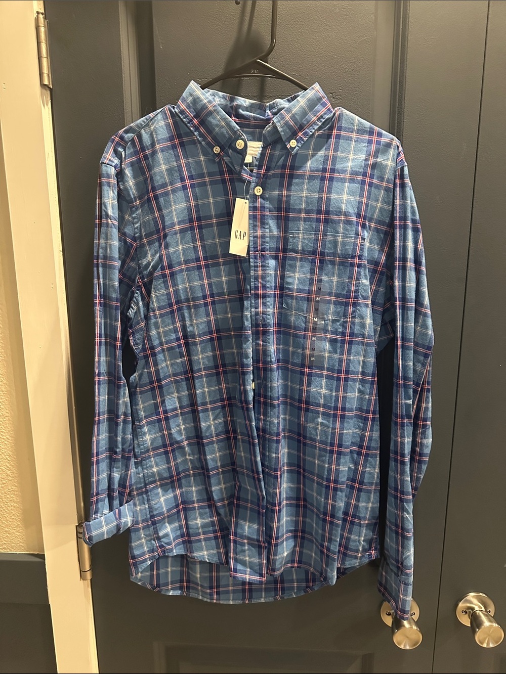 GAP Blue Plaid Button-Down Shirt 🔥NWT